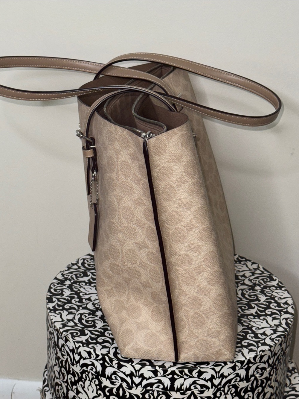 Coach Mollie Tote Bag 25 Beige Nude - Picture 4 of 14